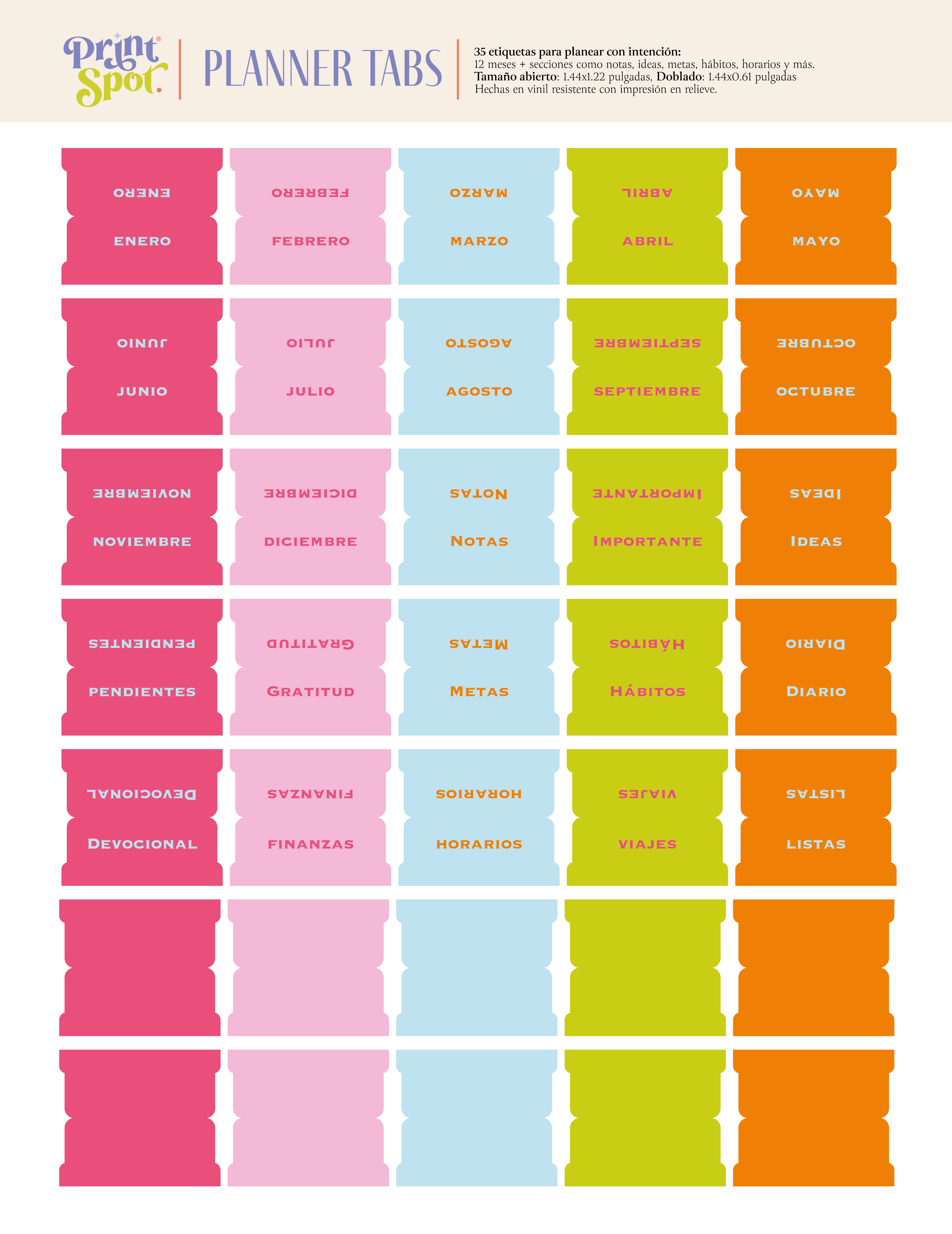 Etiquetas para Planner - Rosa, naranja-main-image