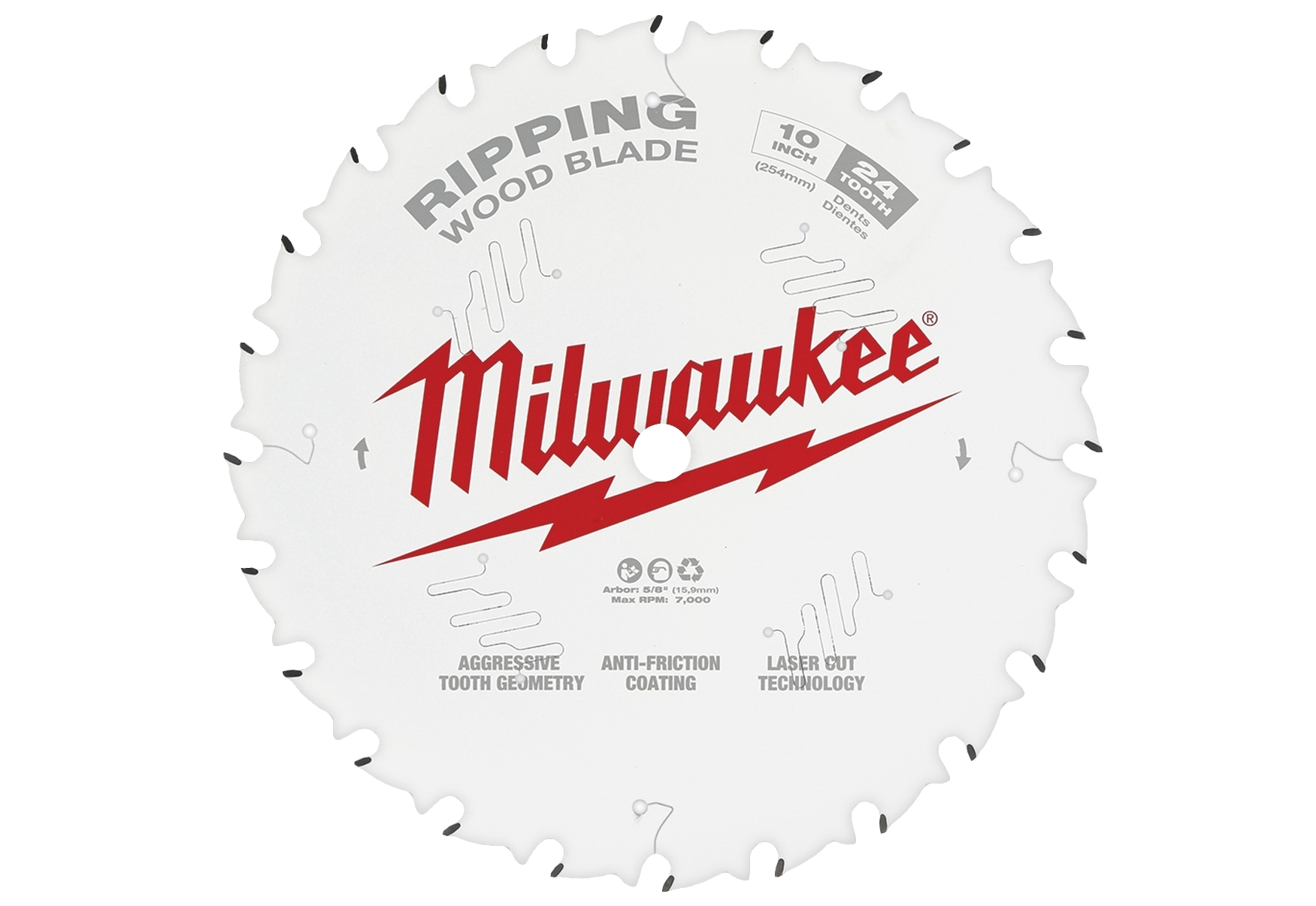 Disco para Sierra Circular 10'' 24D MILWAUKEE 48-40-1020