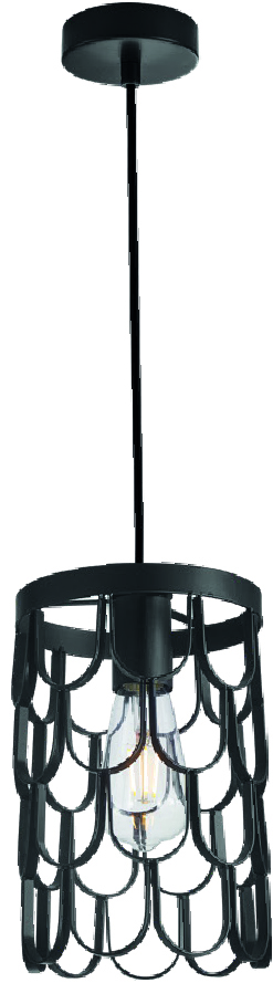 Lampara Colgante Metal Negra 1XE27 KASALIGHT