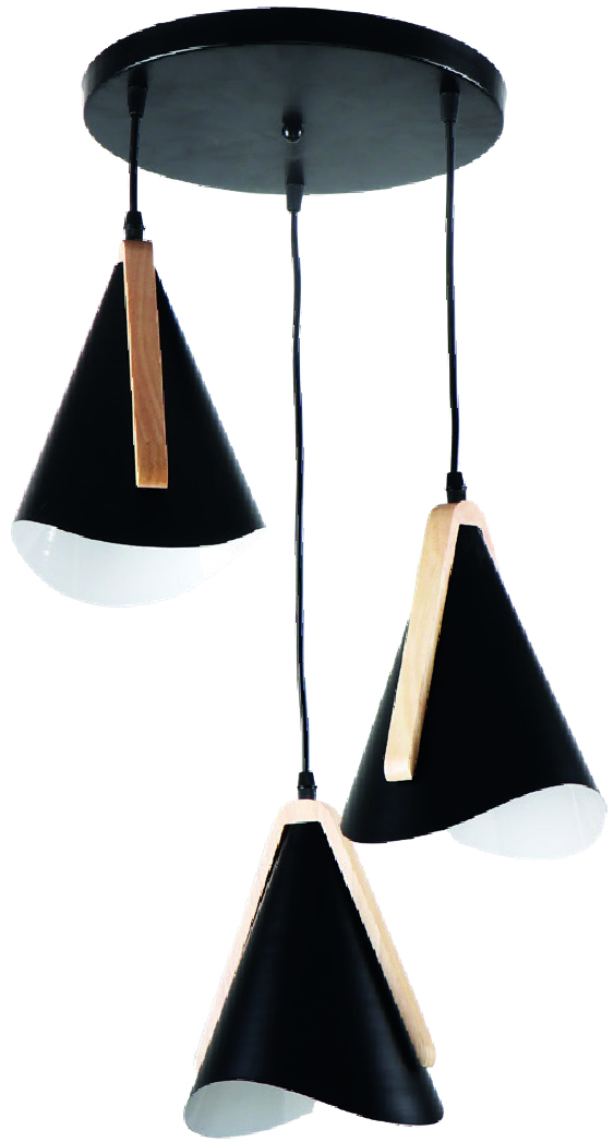 Lampara Colgante Negra MET&MAD 3XE27 KASALIGHT