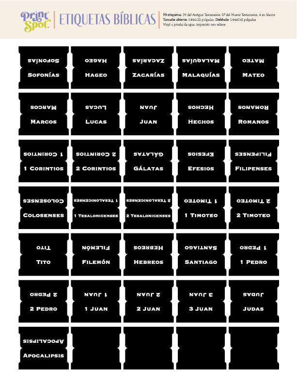 Etiquetas para biblia - Negro