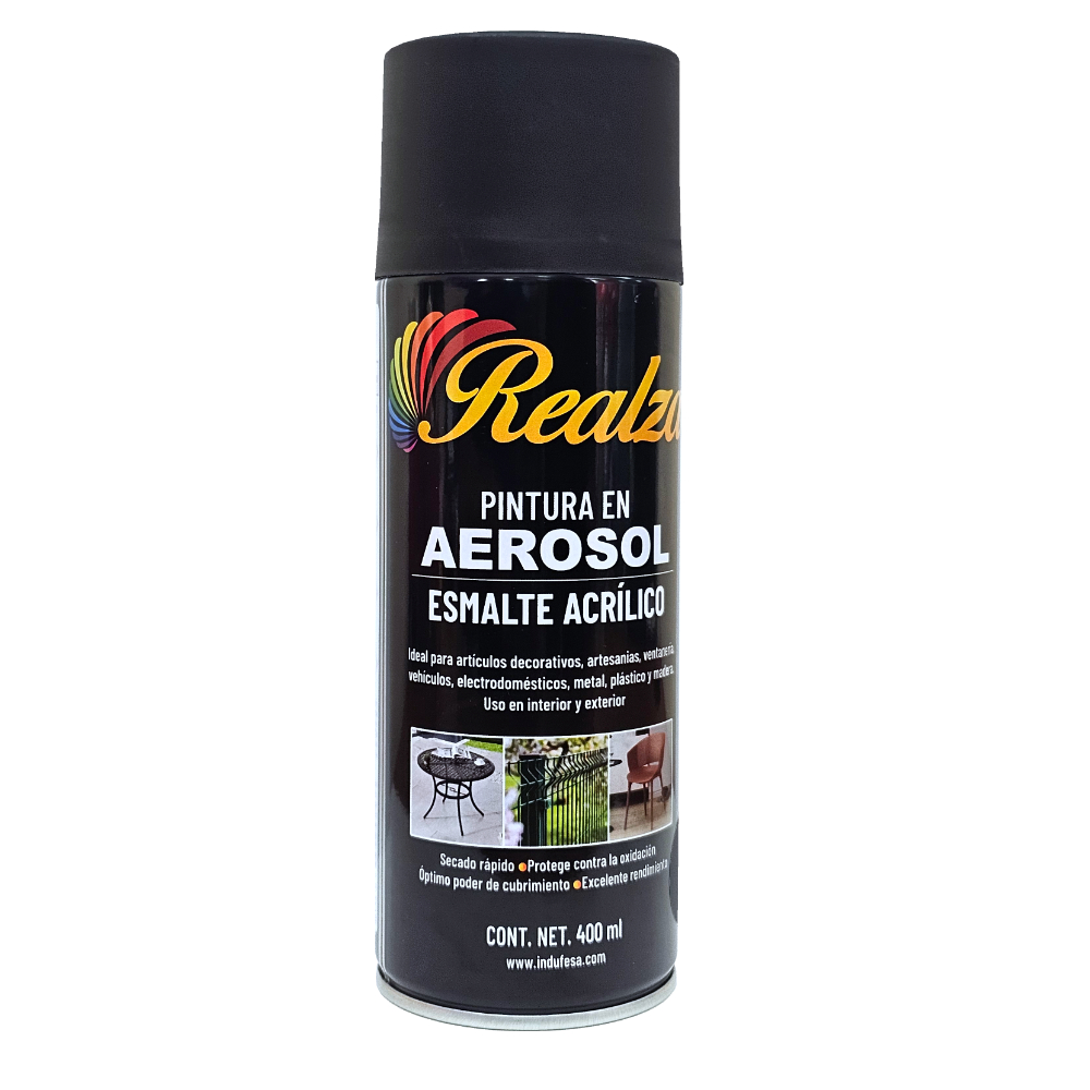 Pintura Spray Negro Mate #4 REAALZA