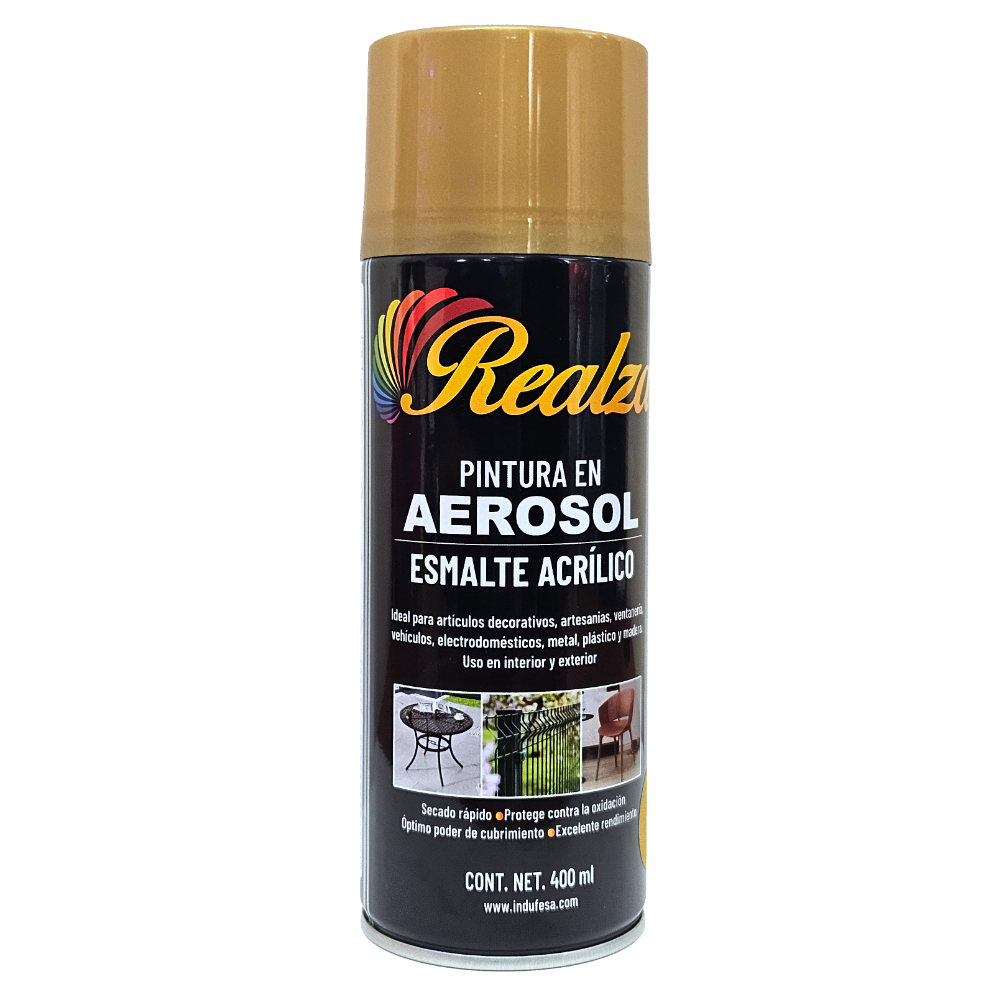 Pintura Spray Dorado Oro Brillante REALZA