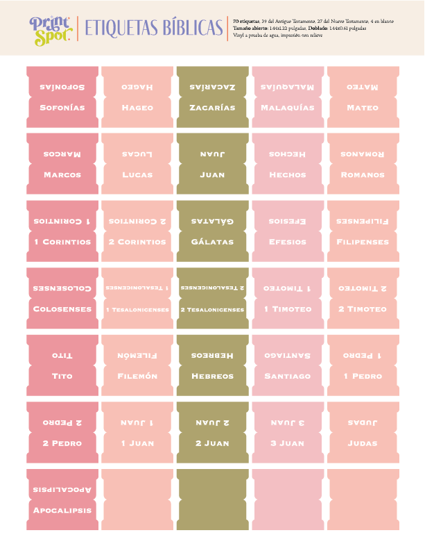 Etiquetas para biblia - Pink