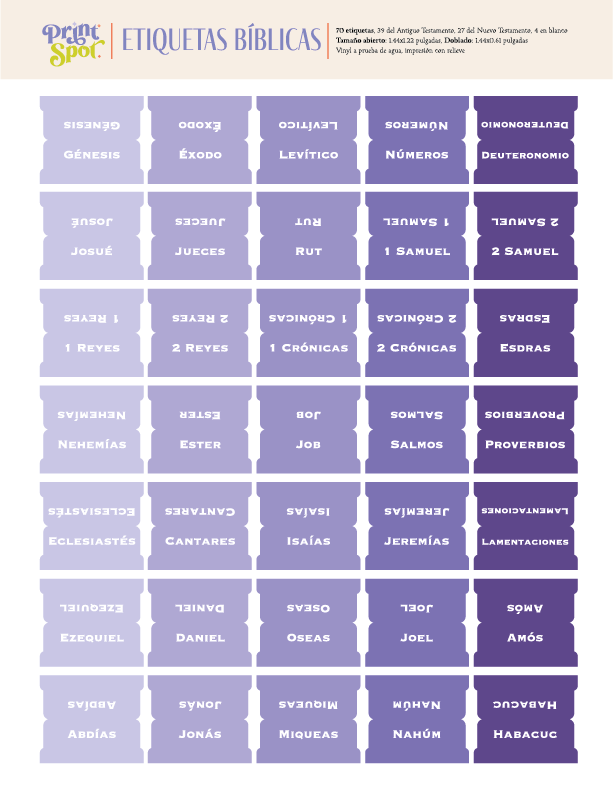 Etiquetas para biblia - Purple 