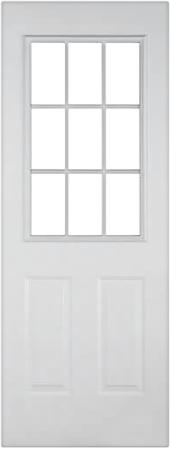 Puerta Metálica Blanca de 9 Luces 2 Paneles 80" x 1-1/2"