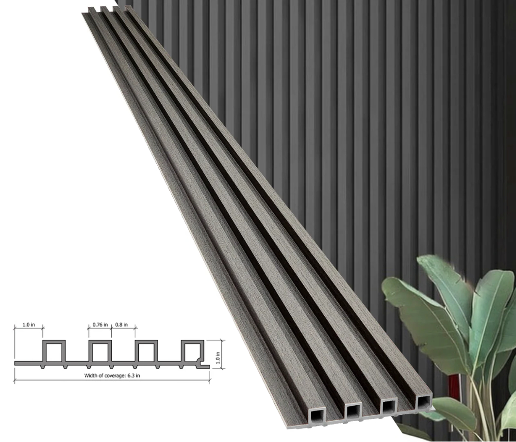 Panel WPC 16CM X 24MM X 2.9M GRIS