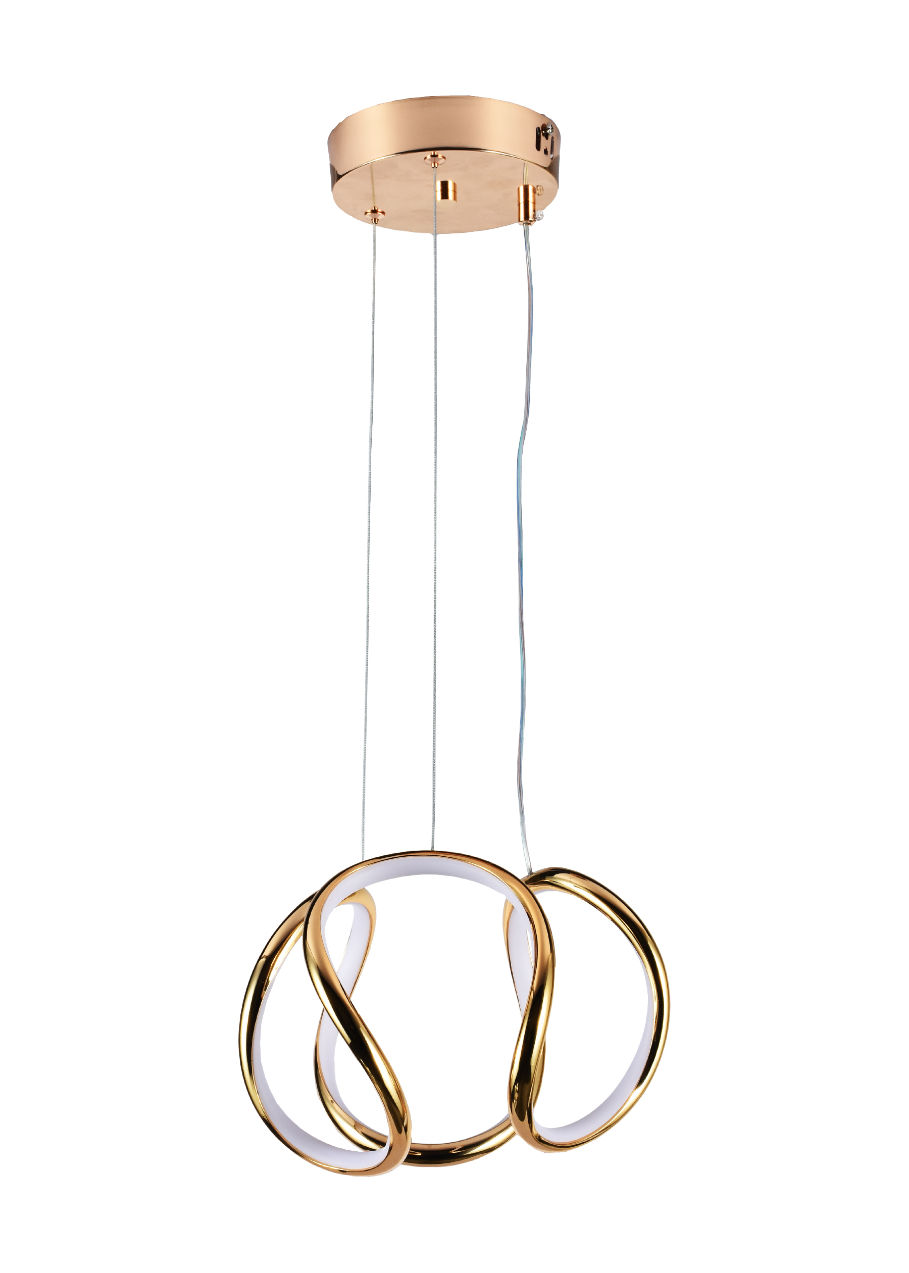 Lampara Colgante Led Espiral Dorada CCT Con Control