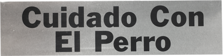 Rótulo Cuidado con el Perro 20801