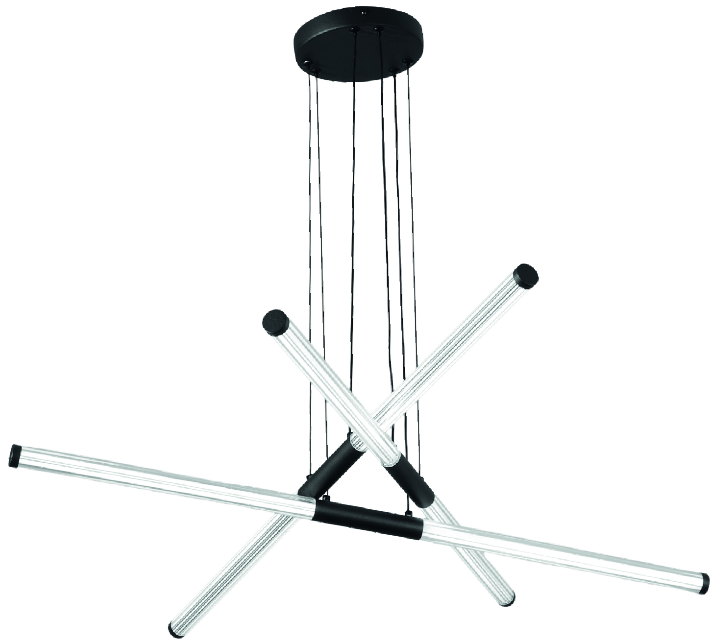 Lampara Colgante Led Barra Negro 30W Luz Amarilla