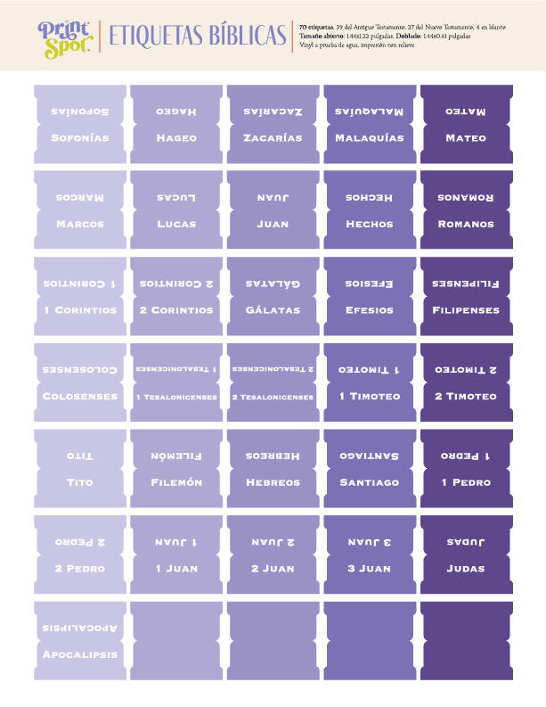 Etiquetas para biblia - Purple 