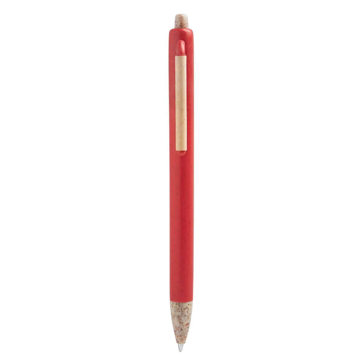 KIT ECO - 12 BOLIGRAFOS ECOLOGICOS - COLOR ROJO - TINTA AZUL