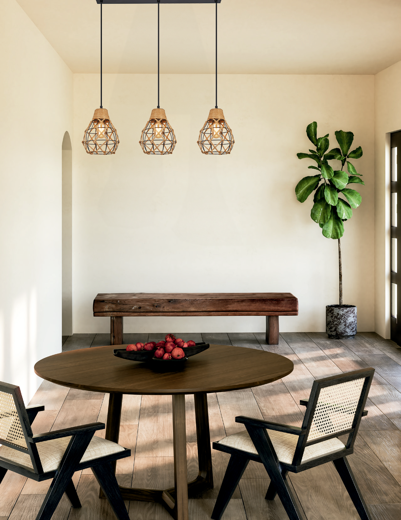 Lampara Colgante Negra 3XE27 KASALIGHT