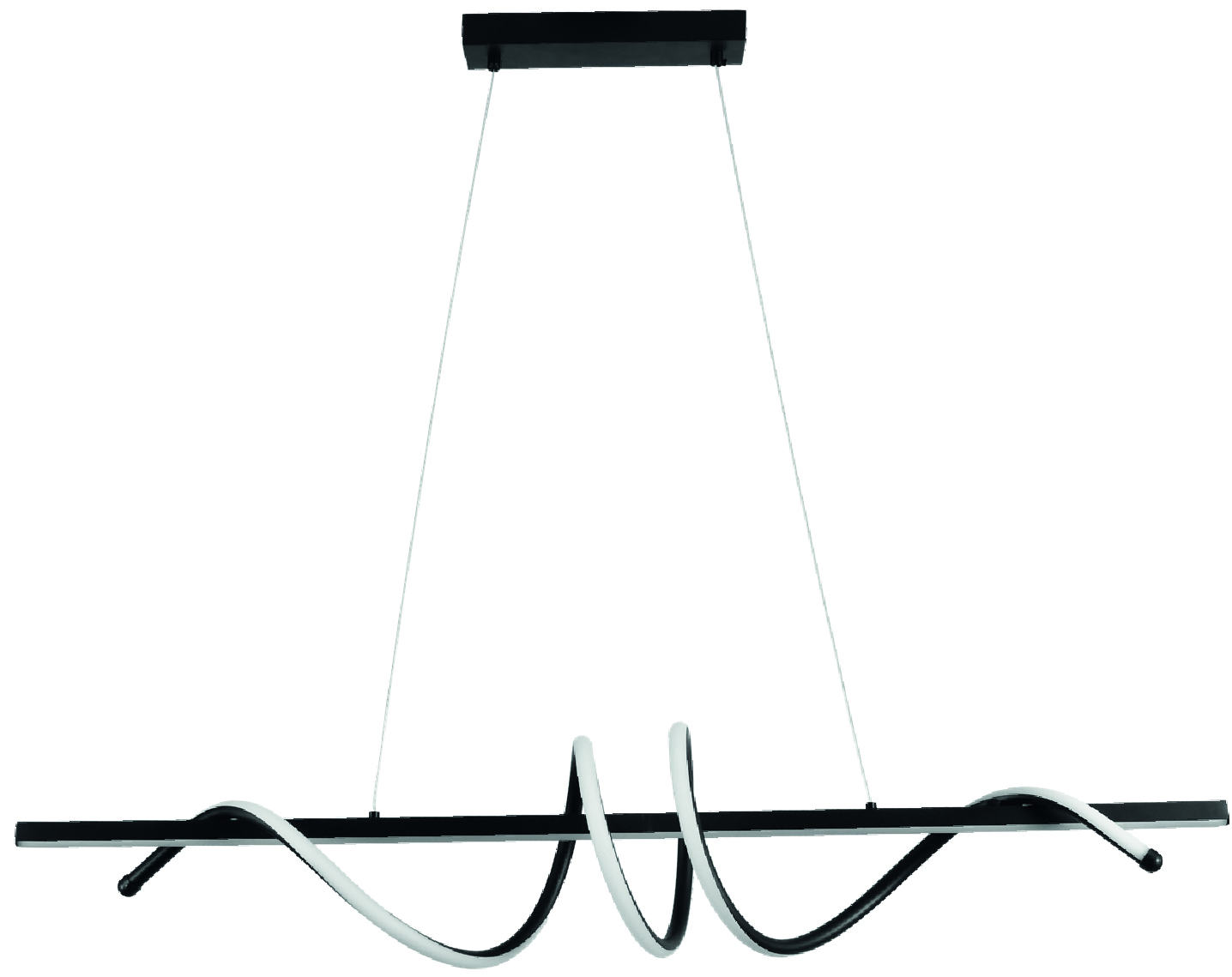 Lampara Colgante Led Espiral Negra 60W KASALIGHT