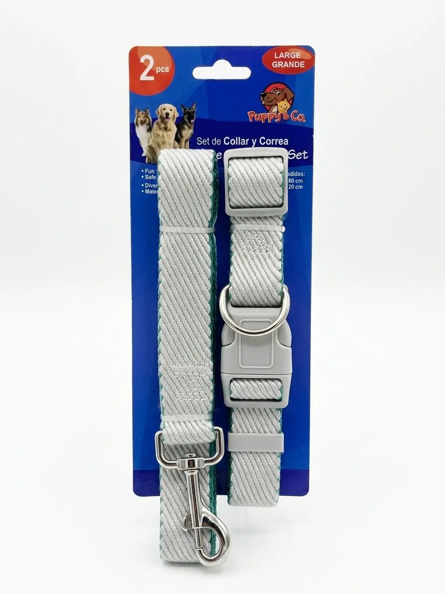 Correa + Collar Para Mascotas 2 Piezas