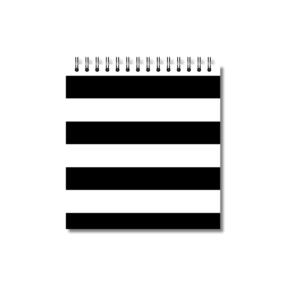 Journal — Bold Stripes (blanco y negro)