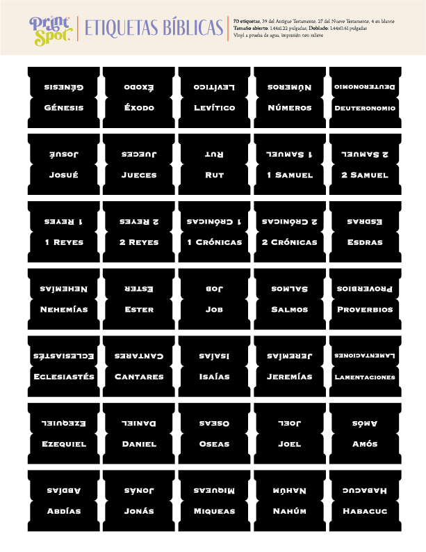 Etiquetas para biblia - Negro