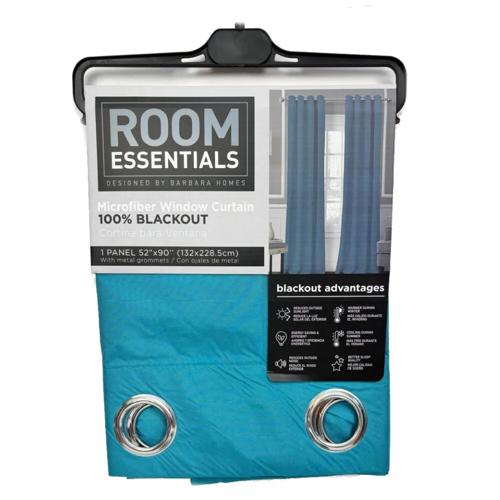 Cortina Para Sala Turquesa ROOM ESSENTIALS 100% BLACKOUT