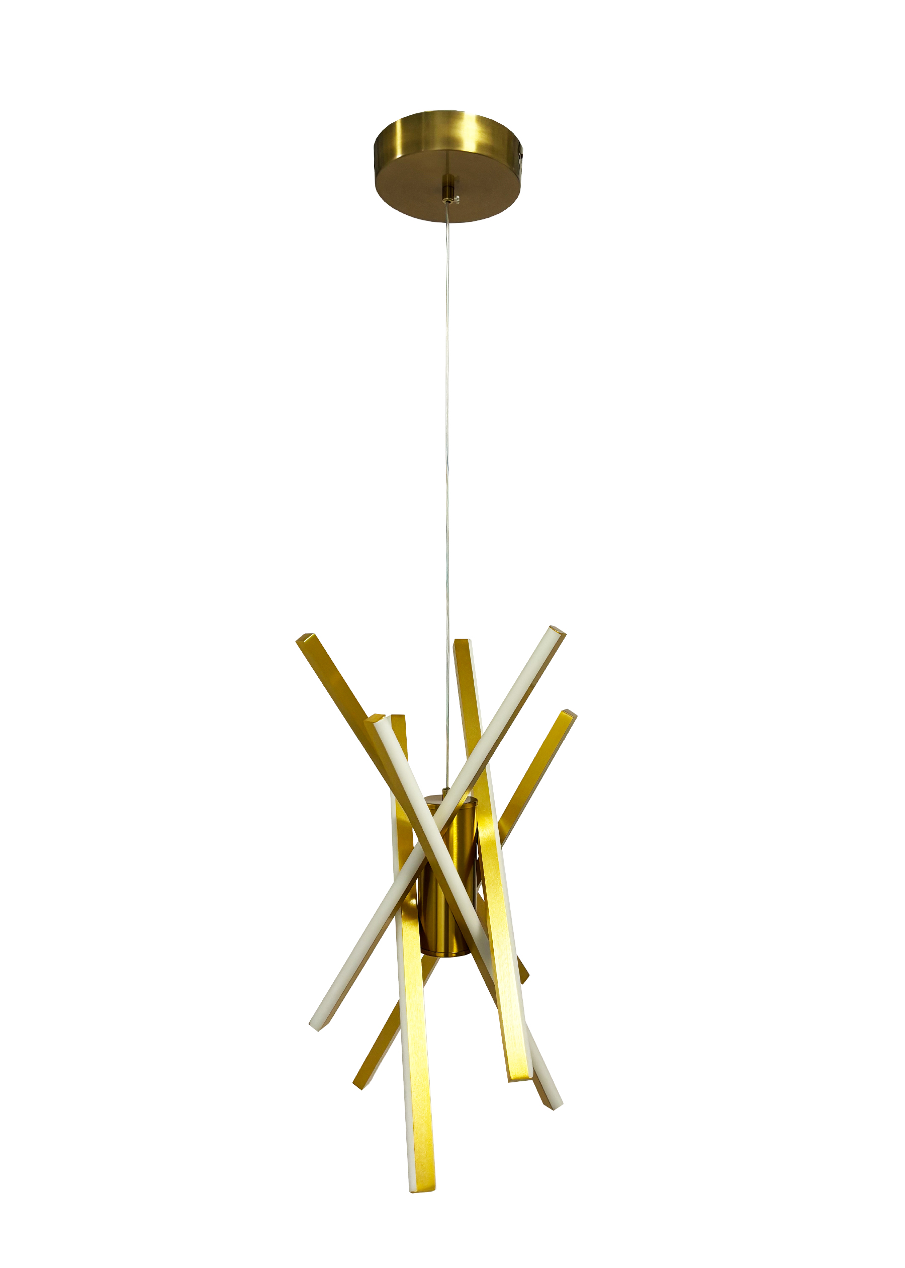 Lampara Colgante Laton Aluminio & Acrilico CCT Con control