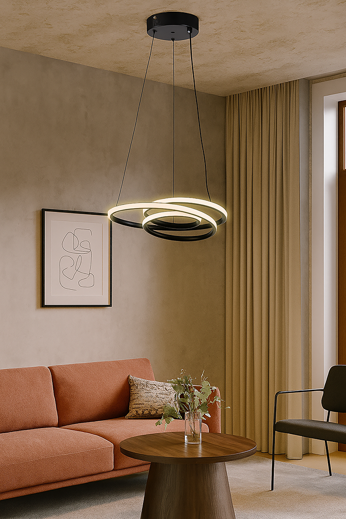 Lampara Colgante Negra CCT Con Control KASALIGHT