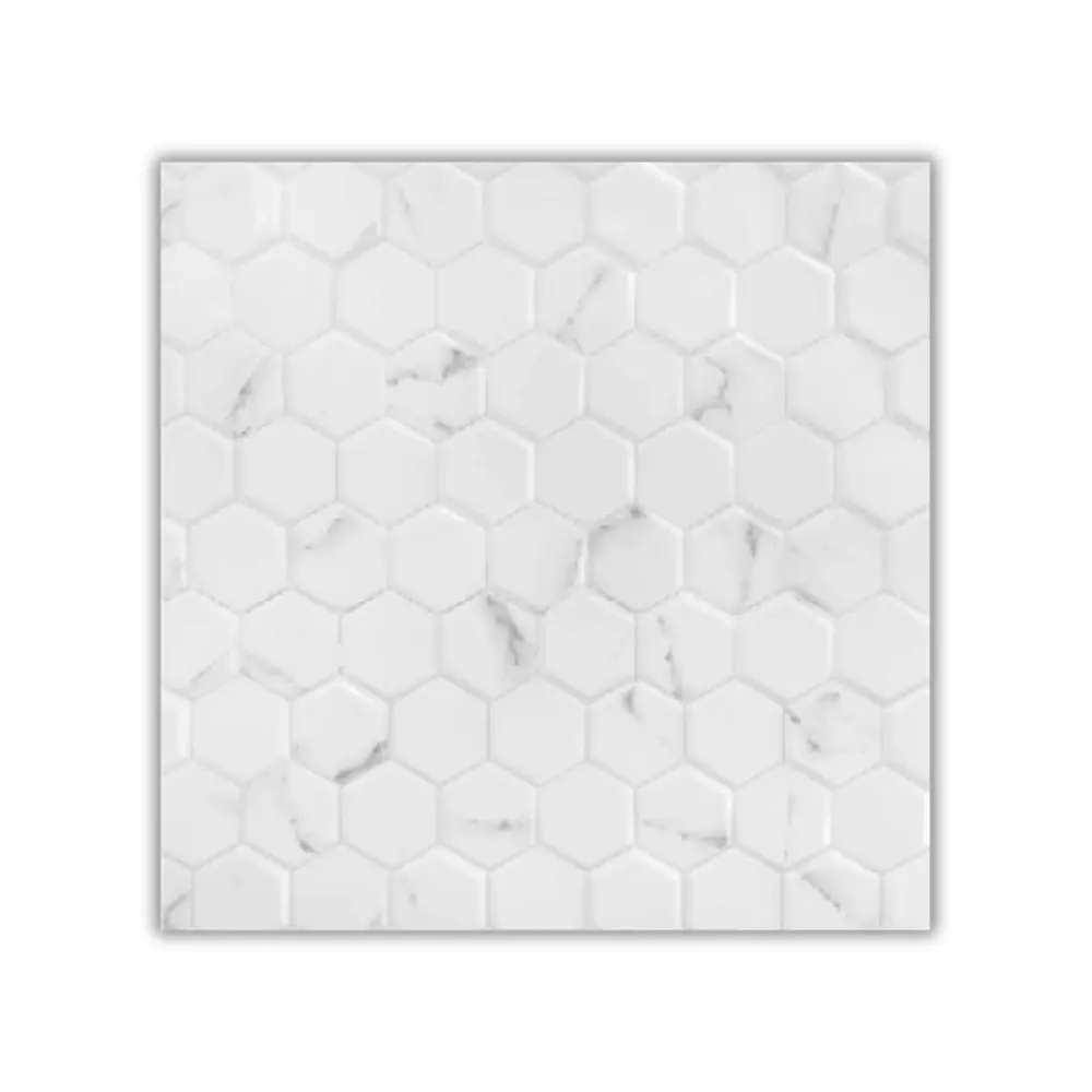Fondo Rígido para Fotos - Azulejo Hexagonal Mármol Carrara