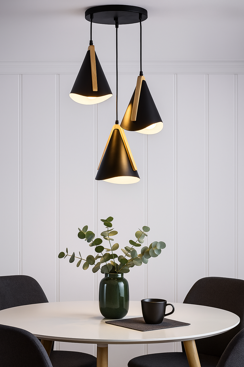 Lampara Colgante Negra MET&MAD 3XE27 KASALIGHT