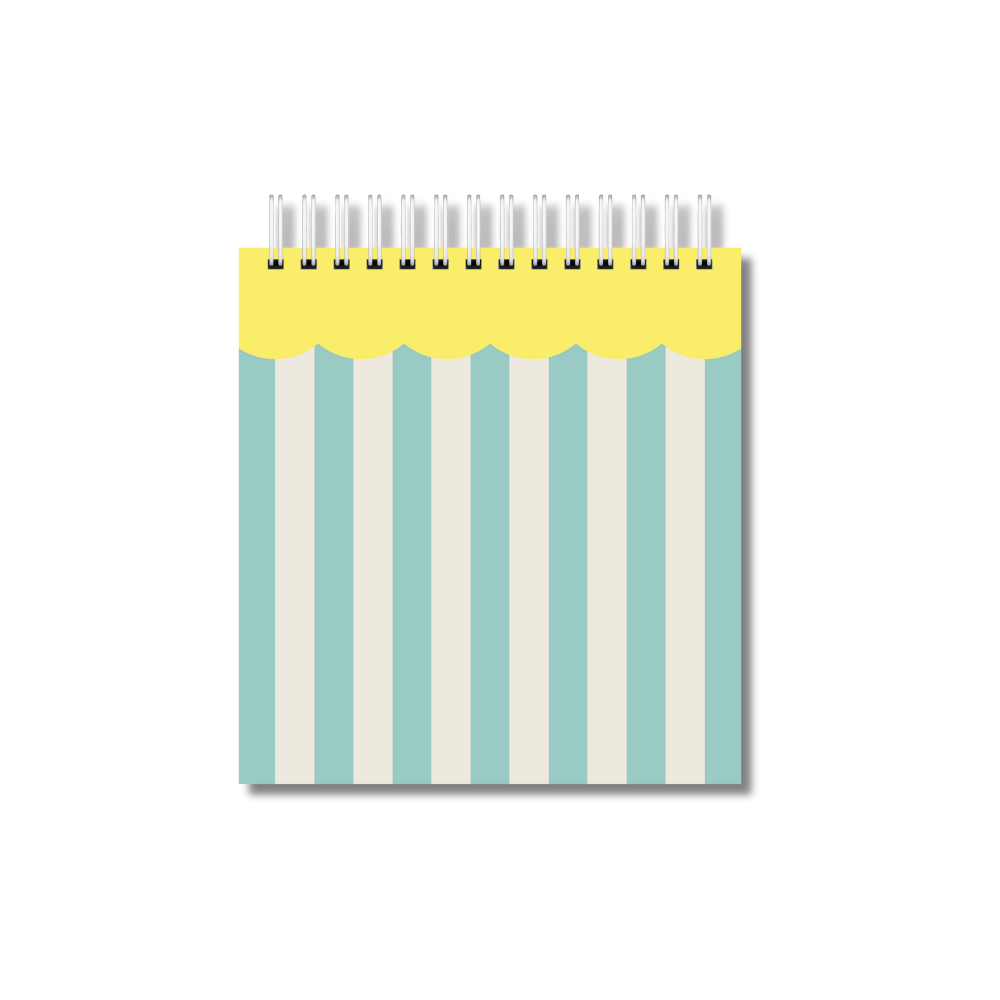 Journal — Sunny Mint (escallop amarillo + aqua)