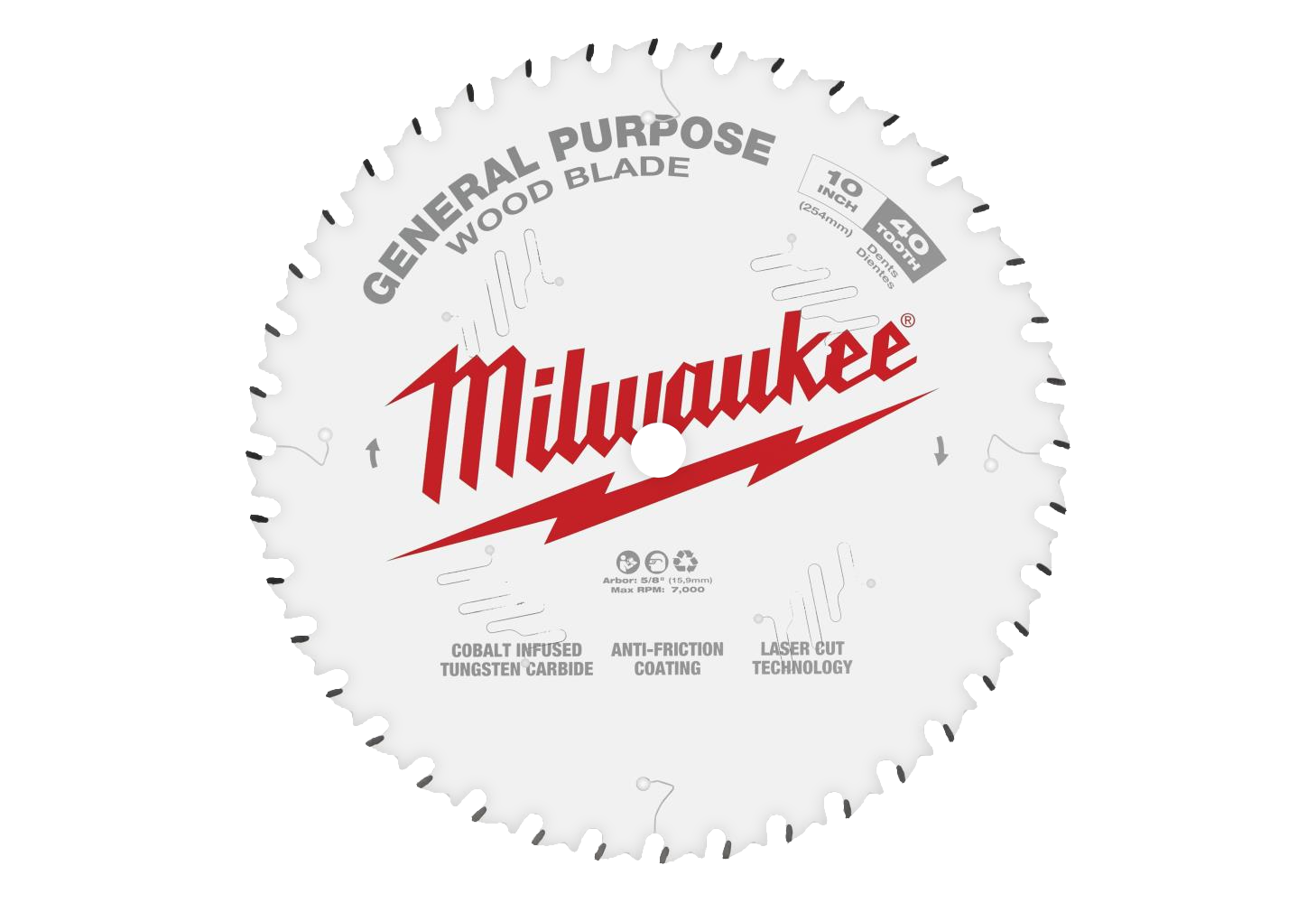 Disco para Sierra Circular 10'' 40D MILWAUKEE 48-40-1024-media-58266