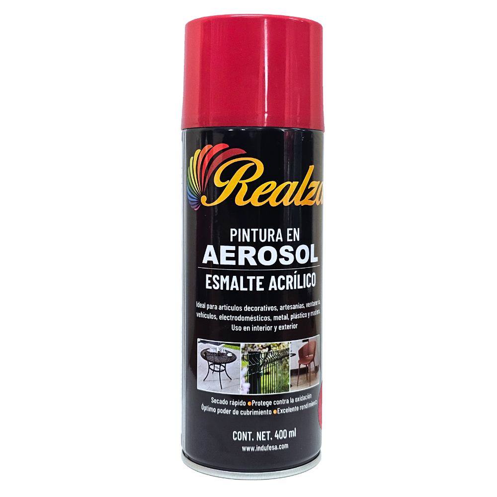Pintura Spray Rojo Metalico Brillante REALZA