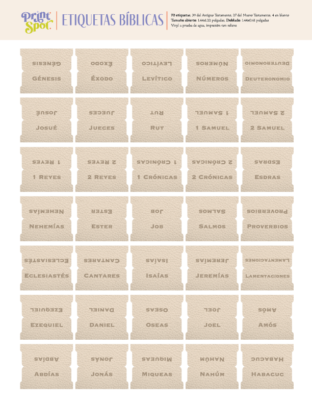 Etiquetas para biblia - Beige