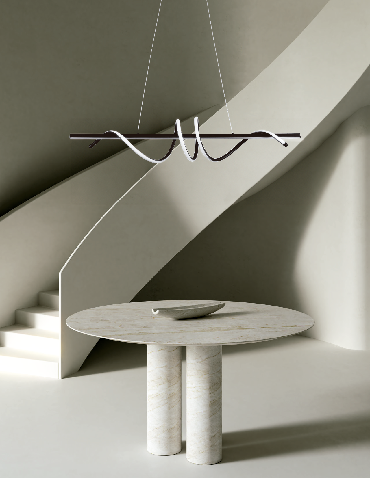 Lampara Colgante Led Espiral Negra 60W KASALIGHT