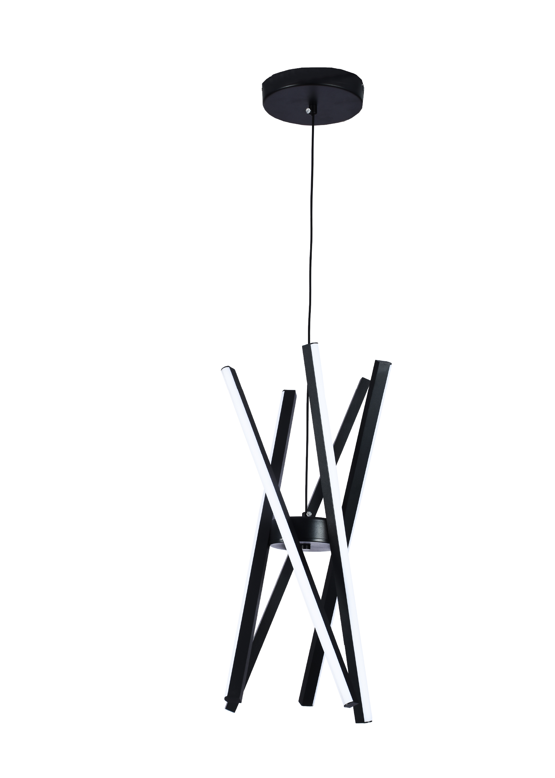 Lampara Colgante Negra Aluminio & Acrilico CCT Con Control