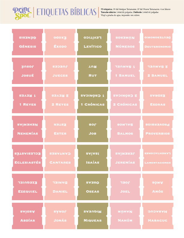 Etiquetas para biblia - Pink