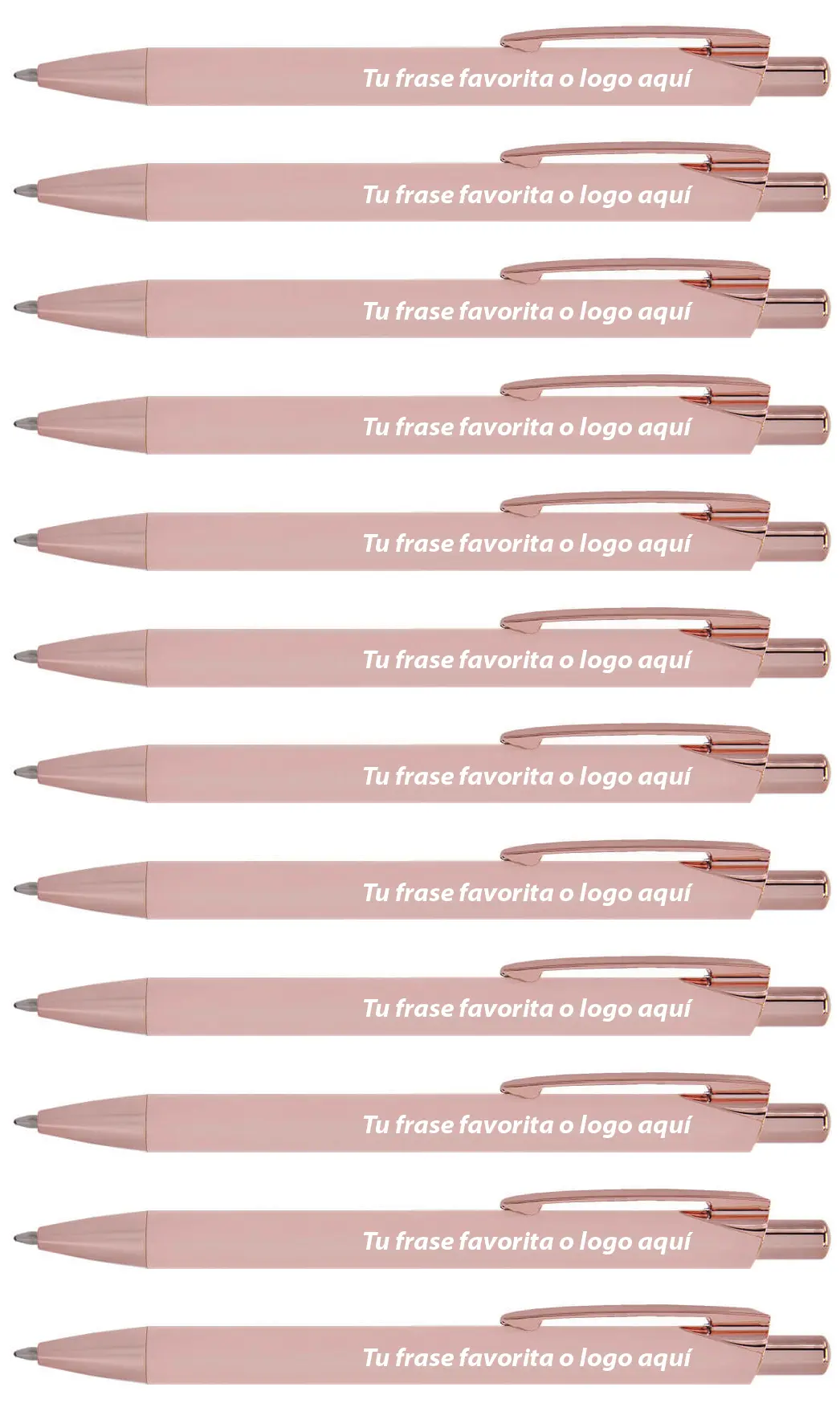 KIT TIFT - 12 BOLIGRAFOS METALICOS - COLOR DUSTY ROSE - TINTA NEGRA