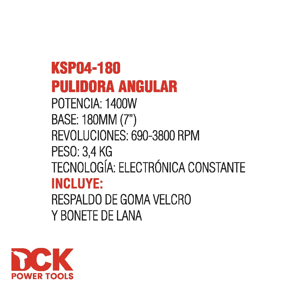 Rubineadora 7" KSP04-180 1400W DCK