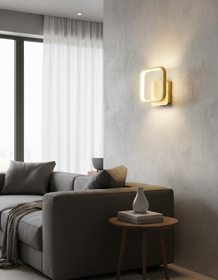 Lampara De Pared Led Bronce 15W Luz Amarilla KASALIGHT
