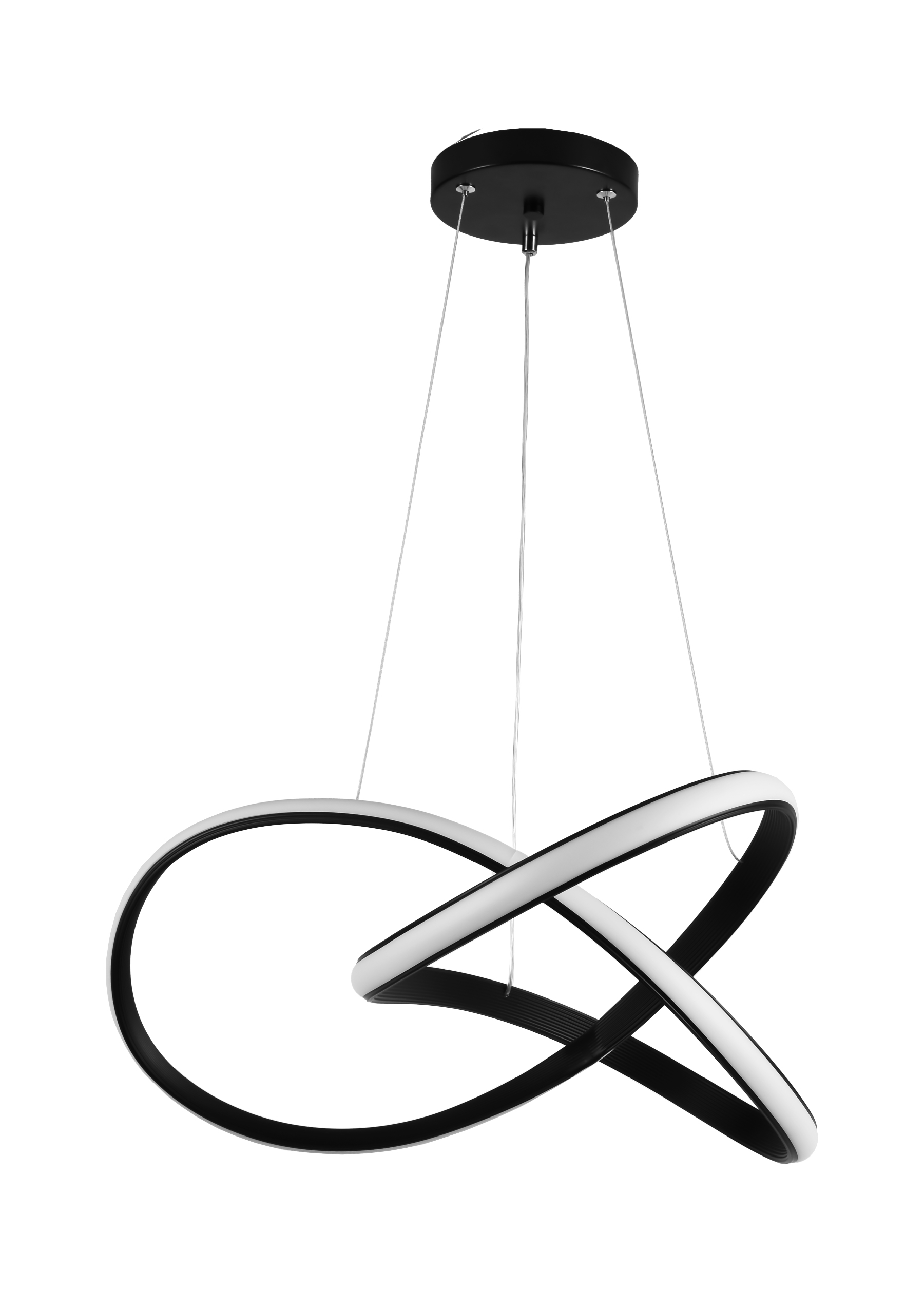 Lampara Colgante Espiral Negra 48W CCT Con Control