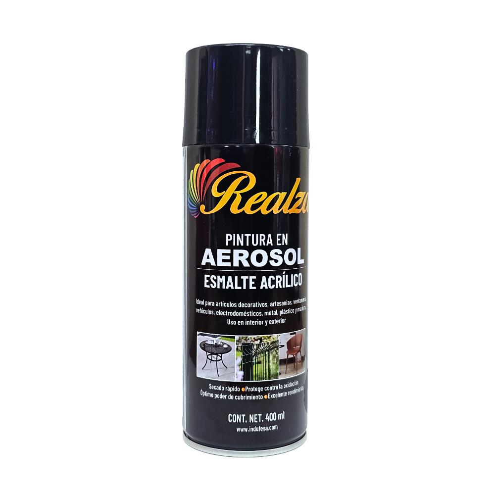 Pintura Spray Realza Negro Brillante 