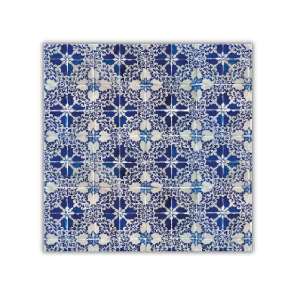 Fondo Rígido Fotográfico Rústico - Azulejo de Talavera Azul / Mosaico Hidráulico