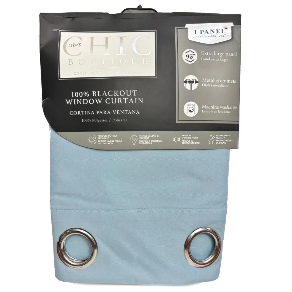 Cortina Para Sala Celeste CHIC BOUTIQUE 100% BLACKOUT