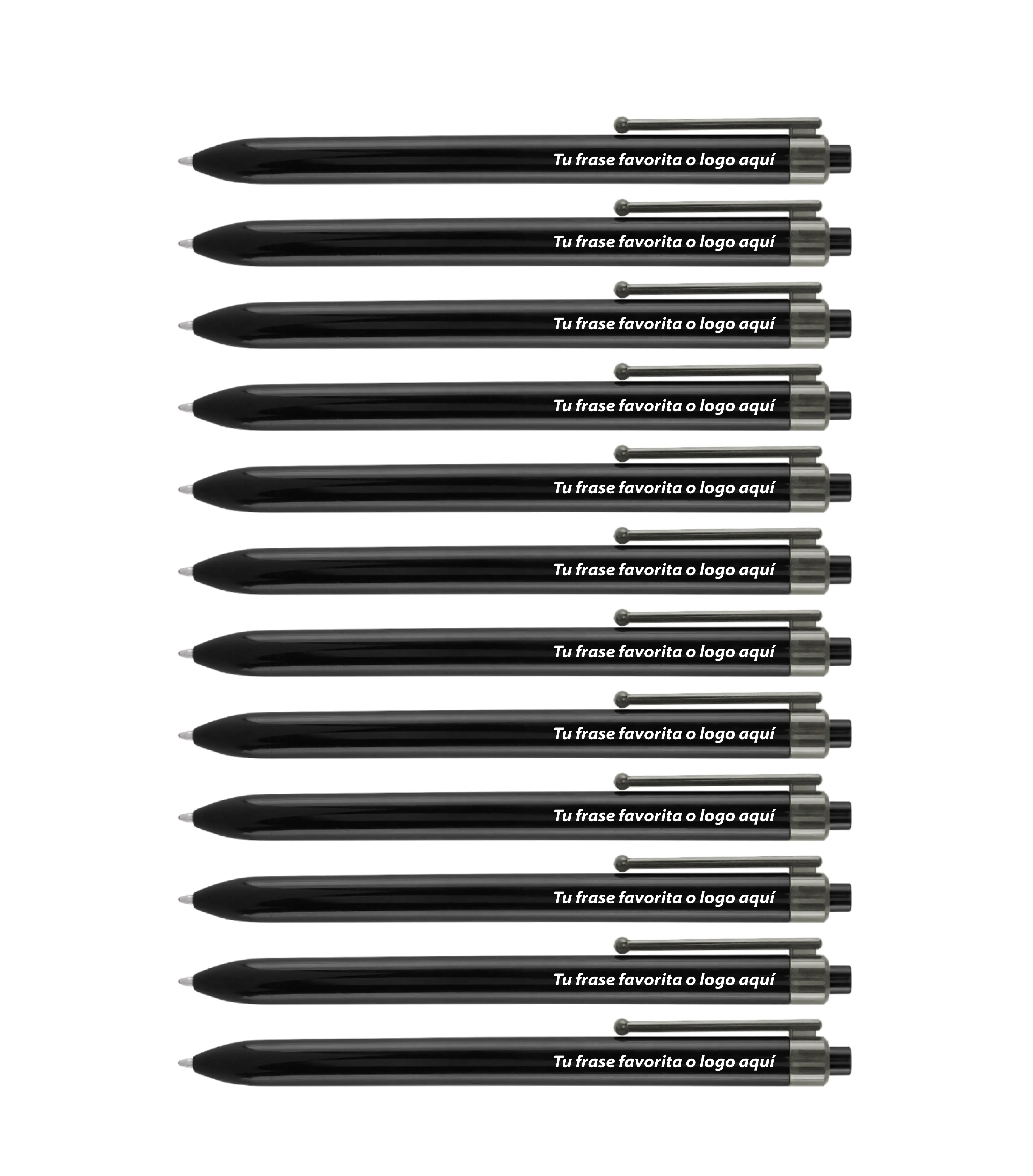 KIT TOCCO  - 12 BOLIGRAFOS PLASTICOS  - COLOR NEGRO  - TINTA NEGRA
