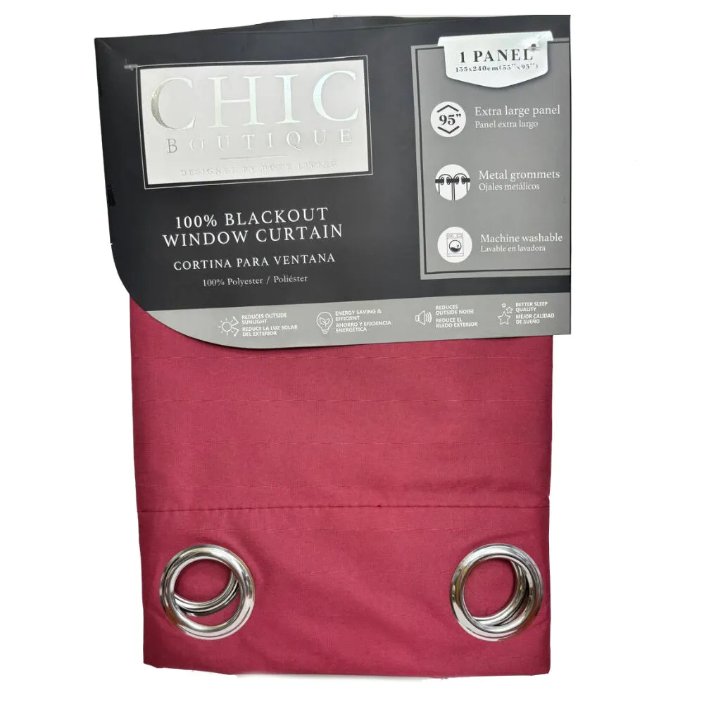 Cortina Para Sala Rojo Vino CHIC BOUTIQUE 100% BLACKOUT