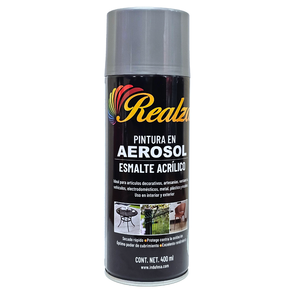Pintura Spray Gris Plata Brillante REALZA