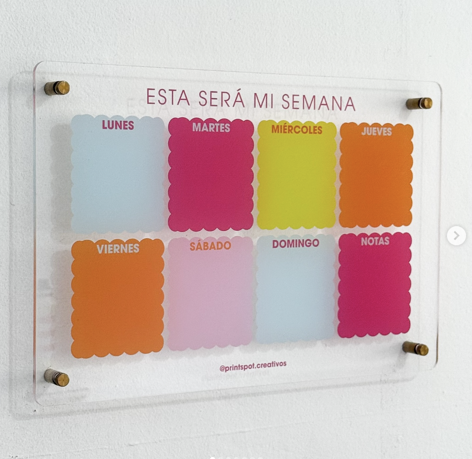 Pizarra de acrílico — mi semana