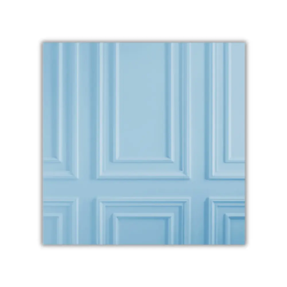 Fondo Rígido de Estudio - Pared con Molduras Azul Cielo